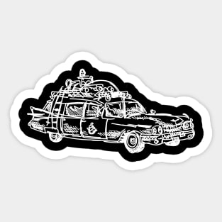 Ghostbusters Ecto-1 Bad Line Art Sticker